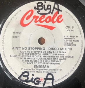 英7 Enigma Aint No Stopping - Disco Mix 81 CR9 Creole Records /00080