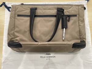 24.36.1107【未使用品】PELLE MORBIDA ペッレモルビダ トートバッグ ナイロン×レザー ベージュ×ブラック