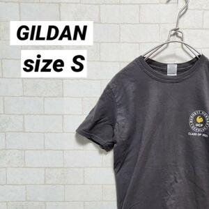 GILDAN ギルダン Tシャツ 半袖 ワンポイント プリント ロゴ グレー S 2185