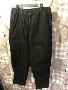 BLACK Scandal Yohji Yamamoto ブラックスキャンダルヨウジヤマモト COTTON DRILL ELASTICATED WORK PANTS HJ-P97-040 サイズ2 ブラック FK