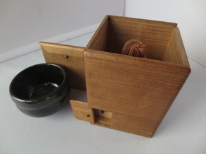 茶碗　収納箱　仕込み箱　引き出し付き　茶碗　茶筅　茶道具　14nov2