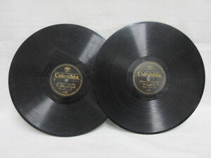 M3-286 当時物 レコード SP盤 2枚 三百六十五夜/湖畔の花 Columbia 中古 ※再生未確認：現状品