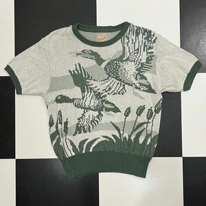 【171】 BELAFONTE ダック サマー ニット RAGTIME WILD DUCK PLAY SHIRTS 半袖 ベラフォンテ S グリーン カモ 緑