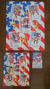 貴重!1992年当時物!OLYMPIC BASKETBALL USA DREAM TEAM「200PIECE POSTER PAZZLE」SKY BOX製カード付き中古/オリンピックNBAドリームチーム