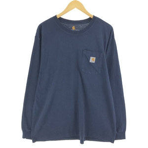 古着 カーハート Carhartt ORIGINAL FIT 無地ポケットロングTシャツ ロンT メンズL /eaa465112