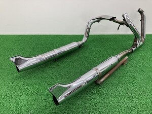 FLSTC マフラー 社外 中古 バイク 部品 ソフテイル EVO TC88 2in2左右出し クロスオーバーパイプ フィッシュ