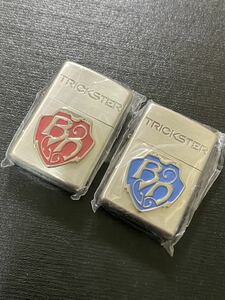 zippo トリックスター 立体メタル 2点セット ブルー レッド 両面加工 希少モデル 2016年製 TRICKSTER BLUE RED