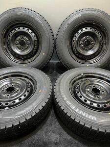 イボ付 155/80R13 DUNLOP/WINTER MAXX WM02 22年製 トヨタ 30系 パッソ 純正 13インチ 4.5J +35 100 4H スタッドレス 4本 ブーン(南1-E918)