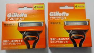 【Gillette　「FUSION 5+1」】「フュージョン」《「4個入り極薄5枚替刃」×「2組セット」》《新品未使用品》