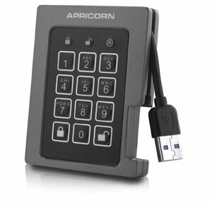 Apricorn Aegis Padlock SSD - USB 3.0, A25-3PL256-240F ポータブルストレージ 日本正規代理店品 HD1373 ASSD-3PL256(中古品)　(shin