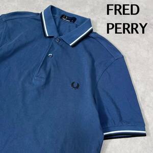 フレッドペリー　FRED PERRY 半袖ポロシャツ ポロシャツ　トップス　ブルー　メンズ　S