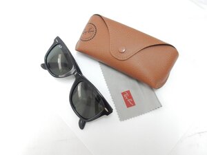 RAY-BAN レイバン WAYFARER ウェイファーラー RB2140-F 901 ブラック サングラス レザーケース付 美品 /2409D