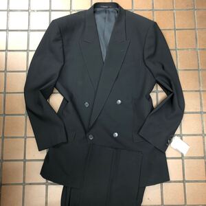 新品☆希少【Y8 3L相当★大きめ 礼服】4Bダブルスーツ 礼服 メンズスーツ ブラックフォーマル 冠婚葬祭 喪服 セットアップ アジャスター付