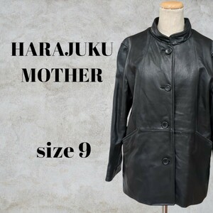 ●〇〇HARAJUKU MOTHER　ハラジュクマザー　 レザーコート　9　ブラック