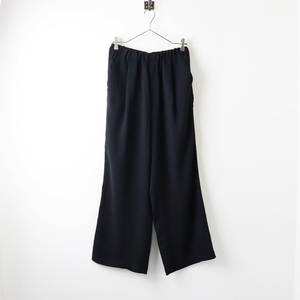 2022AW フローレント FLORENT Double cloth wide pants ダブルクロスワイドパンツ 38/ブラック タック ゴム イージー【2400014150216】