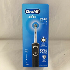 未使用 BRAUN 電動歯ブラシ 充電式 Oral-B すみずみクリーン マルチアクション D100.413.2 BK ブラック [jgg]