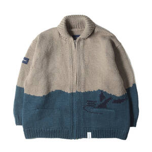 DESCENDANT ディセンダント ニット サイズ:3 22AW スパイホップ カウチン ニットセーター SPYHOP COWICHAN SWEATER グレージュ ブルー