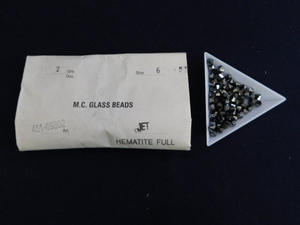 2983△未使用 チェコビーズ M.C.GLASS BEADS JET HEMATITE FULL SUPERIOR CRYSTAL