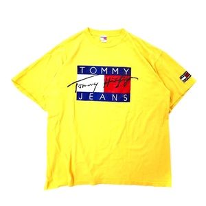 TOMMY HILFIGER ビッグロゴプリントTシャツ XXL イエロー USA製 ビッグサイズ 通常価格