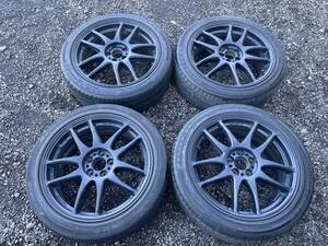 売切出品！インプレッサレガシィ等,ワークwork,kiwami5穴,17インチ,7ｊ,オフセット47,PCD100,215/45R17,ラジアルタイヤ2019年製,4本セット