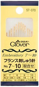 Clover フランス刺しゅう針 取合せ No.7~10 12本入り 57-070