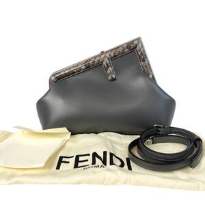 未使用 フェンディ FENDI レディース ファーストスモール 8BP129 パイソン ショルダーバッグ クラッチバッグ 斜めがけ クロスボディ