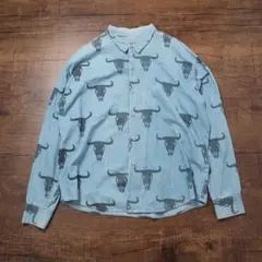 TRUE GRIT Buffalo Pattern Denim Shirt