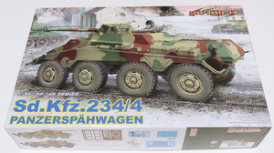 ドラゴン サイバーホビー 1/35 Sd.Kfz.234/4.7.5センチ.パックワーゲン.6221.未組み立て。