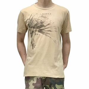 中古 Denim&Supply Ralph Lauren デニムアンドサプライ ラルフローレン ネイティブインディアン 被り物 ウォーボンネット フェザー Tシャツ