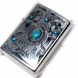 【侍】新品 未使用 インディアンストーン ターコイズ トルコ石 2006年製 3月 ZIPPO ジッポー 箱付 20+845