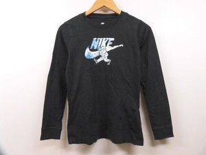 NIKE ナイキ キッズ 子ども 子供服 プリント Tシャツ ロンT 長袖 トップス 丸首 The Nike Tee ブラック 黒 Mサイズ(145cm)