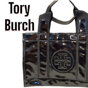 Tory Burch トリーバーチ 大ロゴ トートバッグ エナメル ブラック