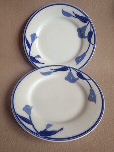 ★未使用　イギリス　Ashford製　ソーサー　2枚　Blue Lily Fine Porcelain 