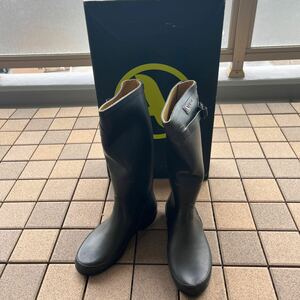 AIGLE エーグル ロング ブーツ レインシューズ 長靴 レディース Size36 86566 CHANTEBELLE JP NOIR ハンター ラバーブーツ 乗馬ブーツ