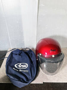 ◎★ 中古★Arai/アライ　Classic SW　フルフェイスヘルメット　59.60㎝　レッド　専用袋付き【T8133-2000】E7EY