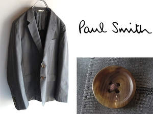 最高級ライン Paul Smith COLLECTION ポールスミス コレクション ウールモヘヤ 2Bテーラードジャケット ブレザー M グレー 日本製 春夏