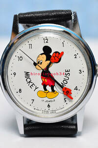 ヴィンテージ　最高級17石　ミッキーマウス 　手巻腕時計　SWISS　Disney　ディズニー　 OH済み