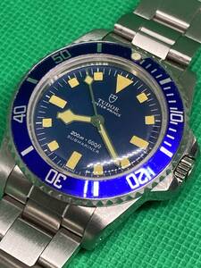 OH済 TUDOR submariner チュードル サブマリーナ 盾サブ スノーフレーク ゴーストベゼル ドーム風防 snowflake 青文字盤 イカサブ ref.9411