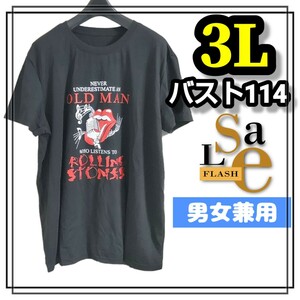 大きいサイズ レディース メンズ 半袖Tシャツ Tシャツ 半袖 オーバサイズ カジュアル ロック 黒 バンド XL 3L 4L 