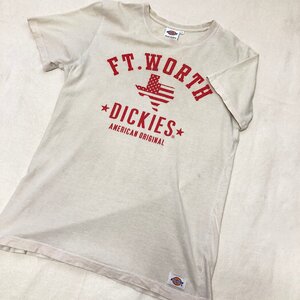 Dickies　ディッキーズ　FT. WORTH 　ロゴ　プリント　Tシャツ　ベージュ　L