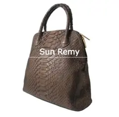 美品 Sun Remy パイソン レザー 底鋲 ハンドバッグ