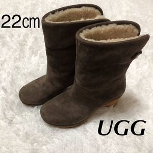 【新品】UGG アグ ショートブーツ ダークブラウン 22㎝　2wayタイプ