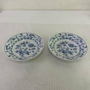 24広/A031964-2/P111-830/YK3000【名古屋】Blue Meissen by sanyo ブルーマイセン 洋食器 深皿 直径 約21㎝ 高さ 約4㎝ 2点まとめ