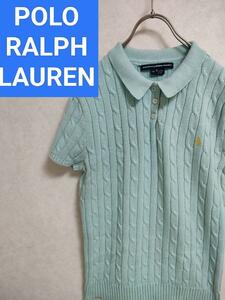 ラルフローレンスポーツ　ポロラルフローレン　ケーブルニット半袖ポロシャツ POLO RALPH LAUREN SPORT RRL RLX