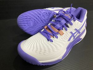 ASICS GEL-RESOLUTION9 1042A208-101/ホワイト×アメジスト/オールコート/25.0cm/新品