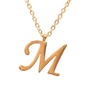 ペンダントトップ サージカルステンレス M イニシャルのペンダント ピンクゴールド チェーン付属 アルファベット 文字
