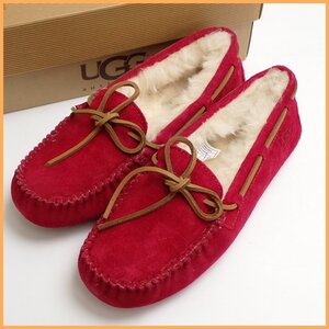 ★未使用 UGG/アグ DAKOTA/ダコタ ムートンモカシン US6/レディース23cm/レッド/5612W/シープスキン/ボア/外箱付き&2028500015