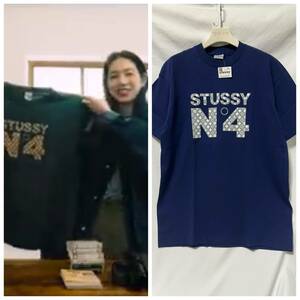 新品 DS 在原みゆ紀 USA製 00s STUSSY No.4 モノグラム Tシャツ M (M-20-6)