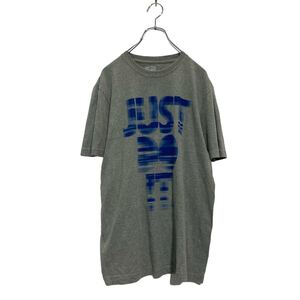 NIKE 半袖 プリントTシャツ M グレー ナイキ クルーネック JUST DO IT 古着卸 アメリカ仕入 a607-5885