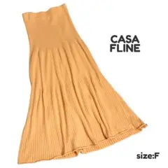 CASA FLINE カーサフライン ニット ロング フレアスカート オレンジF